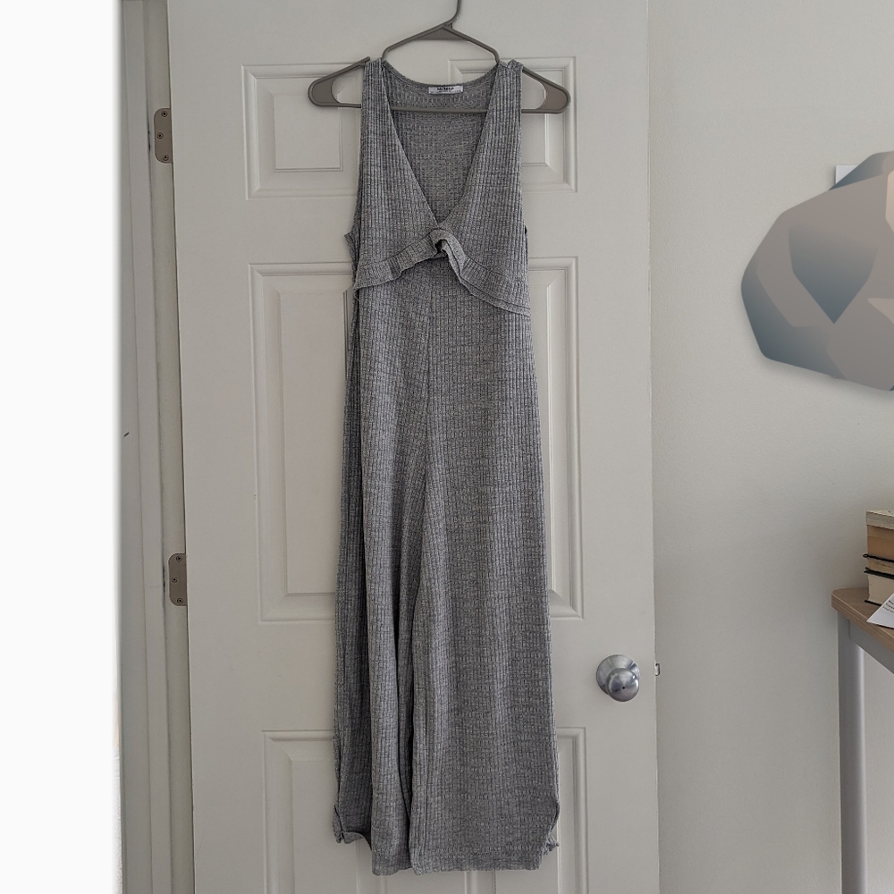 Zara Ribbed Grey Jumpsuit size S